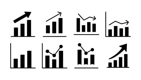 Growing graph Icon vector. Chart icon. Graph Icon Stock Illustration
