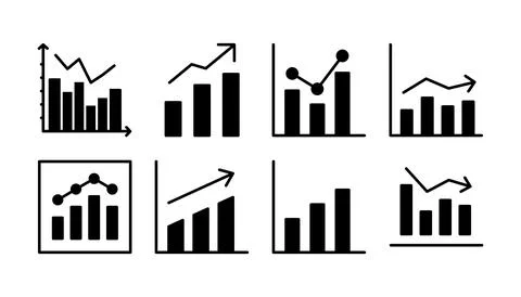 Growing graph Icon vector. Chart icon. Graph Icon Stock Illustration