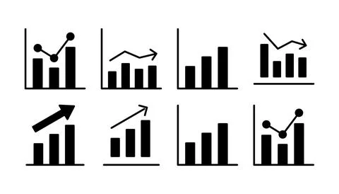 Growing graph Icon vector. Chart icon. Graph Icon Illustrazione stock