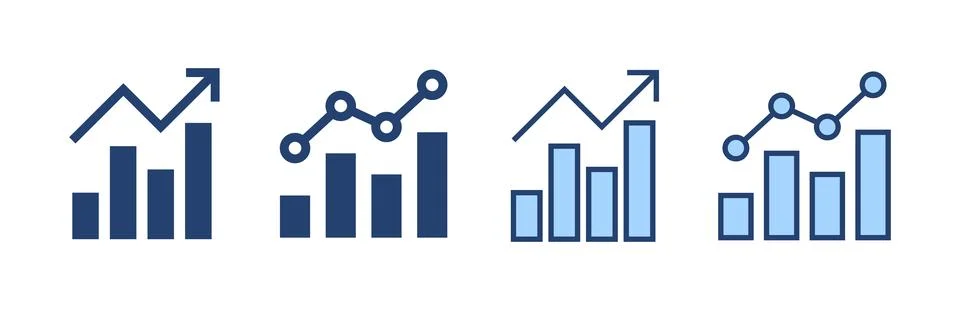 Growing graph icon vector. Chart sign and symbol. diagram icon Stock Illustration