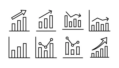 Growing graph Icon vector. Chart icon. Graph Icon 스톡 일러스트