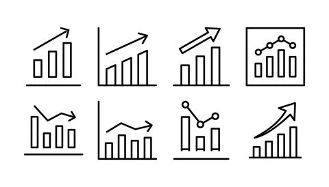 Growing graph Icon vector. Chart icon. Graph Icon Illustrazione stock