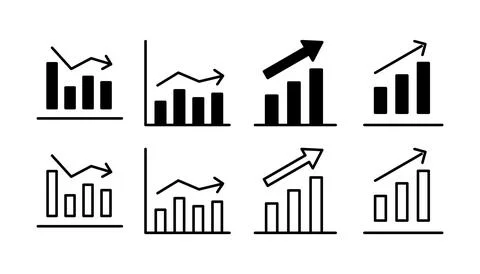 Growing graph Icon vector. Chart icon. Graph Icon Illustrazione stock