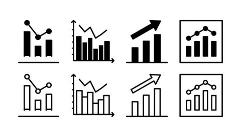 Growing graph Icon vector. Chart icon. Graph Icon Illustrazione stock