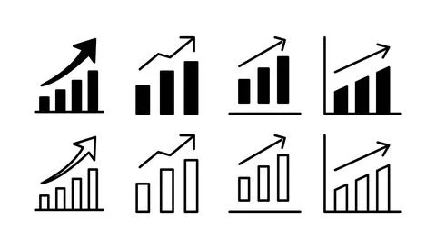 Growing graph Icon vector. Chart icon. Graph Icon Stock Illustration