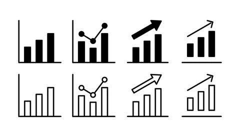 Growing graph Icon vector. Chart icon. Graph Icon Illustrazione stock