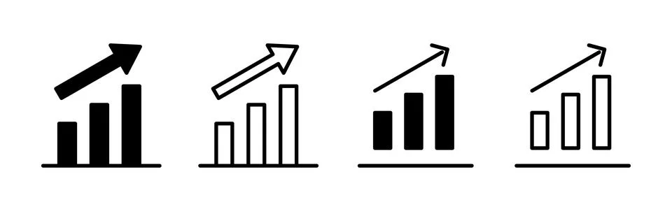 Growing graph Icon vector. Chart icon. Graph Icon Stock Illustration