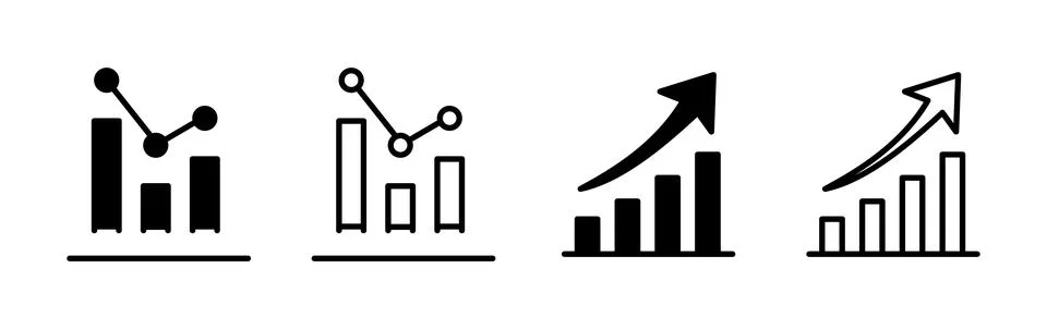 Growing graph Icon vector. Chart icon. Graph Icon Illustrazione stock