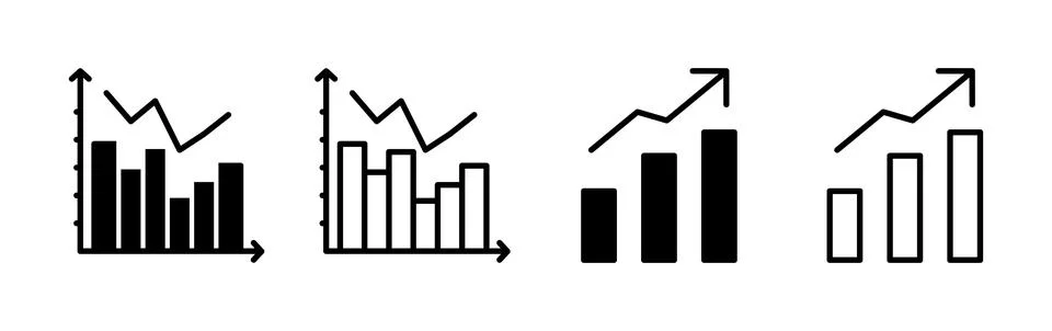 Growing graph Icon vector. Chart icon. Graph Icon Illustrazione stock