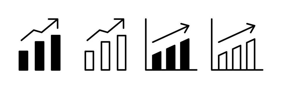 Growing graph Icon vector. Chart icon. Graph Icon Stock Illustration