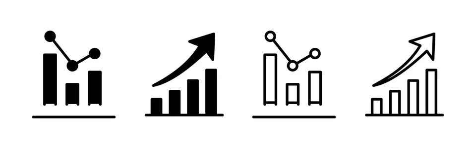 Growing graph Icon vector. Chart icon. Graph Icon Illustrazione stock
