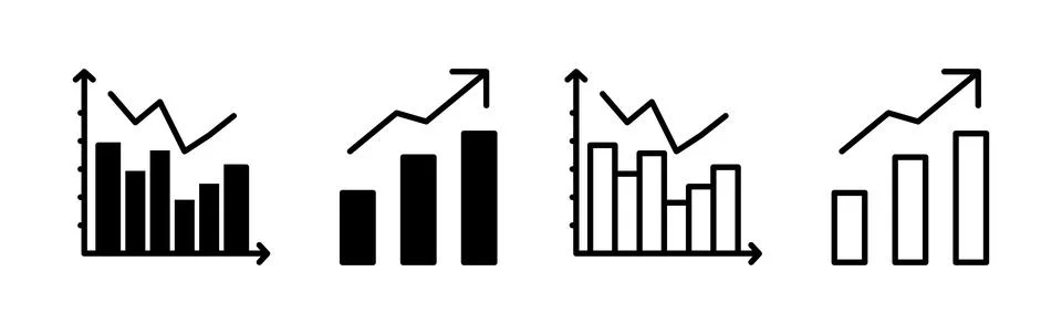 Growing graph Icon vector. Chart icon. Graph Icon Stock Illustration