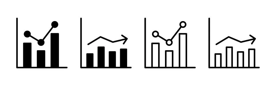 Growing graph Icon vector. Chart icon. Graph Icon 스톡 일러스트