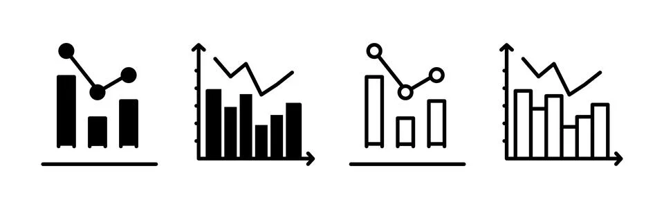 Growing graph Icon vector. Chart icon. Graph Icon Illustrazione stock