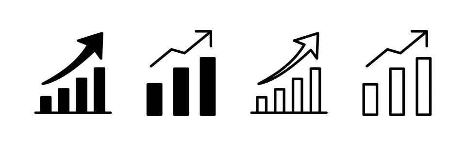 Growing graph Icon vector. Chart icon. Graph Icon Illustrazione stock