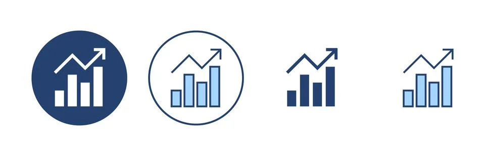Growing graph icon vector. Chart sign and symbol. diagram icon Illustrazione stock