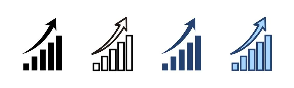 Growing graph icon vector. Chart sign and symbol. diagram icon イラスト素材