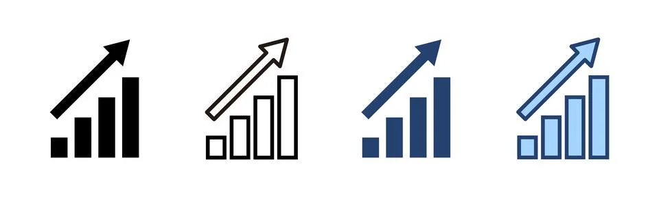 Growing graph icon vector. Chart sign and symbol. diagram icon Illustrazione stock