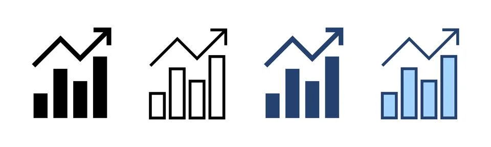 Growing graph icon vector. Chart sign and symbol. diagram icon Illustrazione stock