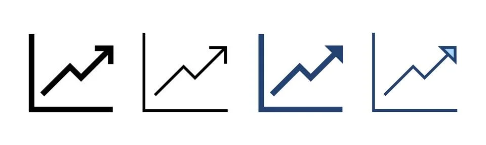 Growing graph icon vector. Chart sign and symbol. diagram icon Illustrazione stock