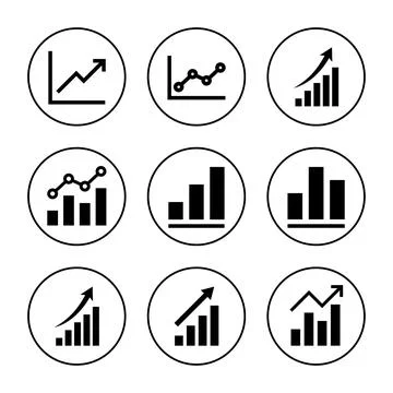 Growing graph icon vector. Chart sign and symbol. diagram icon Illustrazione stock