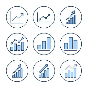 Growing graph icon vector. Chart sign and symbol. diagram icon Stock Illustration