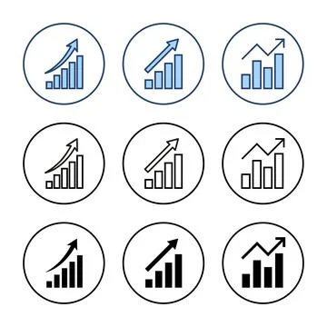 Growing graph icon vector. Chart sign and symbol. diagram icon Illustrazione stock