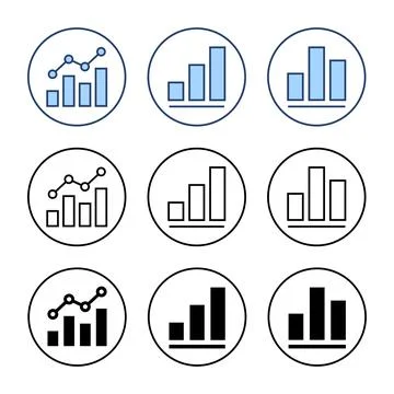 Growing graph icon vector. Chart sign and symbol. diagram icon Stock Illustration