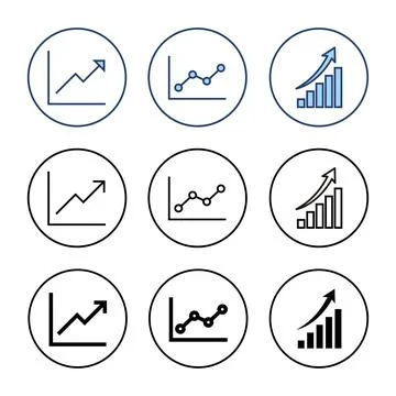 Growing graph icon vector. Chart sign and symbol. diagram icon Illustrazione stock
