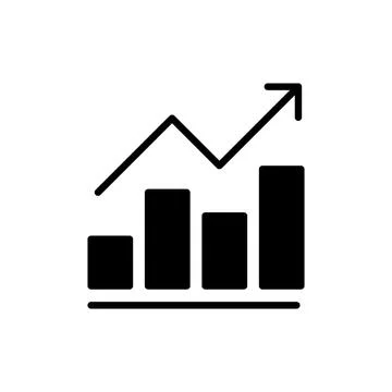 Growing graph icon vector. Chart sign and symbol. diagram icon Stock Illustration