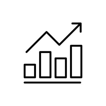 Growing graph icon vector. Chart sign and symbol. diagram icon Illustrazione stock