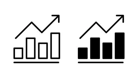 Growing graph icon vector. Chart sign and symbol. diagram icon Illustrazione stock