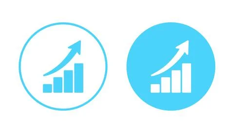 Growing graph icon vector. Chart sign and symbol. diagram icon Stock Illustration