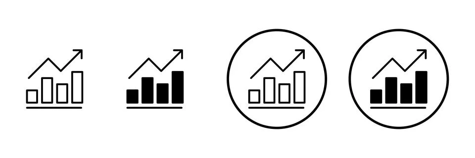 Growing graph icon vector. Chart sign and symbol. diagram icon Stock Illustration
