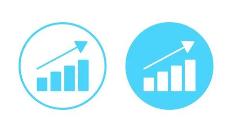 Growing graph icon vector. Chart sign and symbol. diagram icon Illustrazione stock