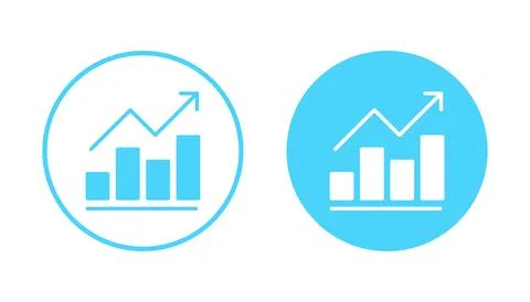 Growing graph icon vector. Chart sign and symbol. diagram icon Stock Illustration