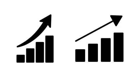 Growing graph icon vector. Chart sign and symbol. diagram icon Stock Illustration