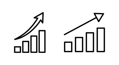 Growing graph icon vector. Chart sign and symbol. diagram icon Illustrazione stock