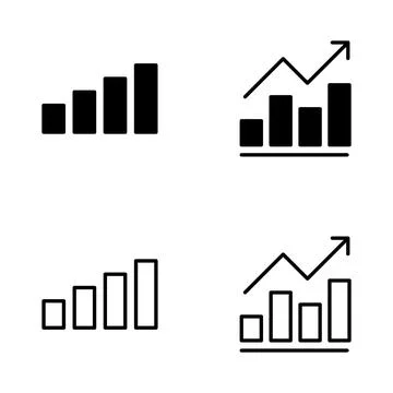 Growing graph icon vector. Chart sign and symbol. diagram icon Stock Illustration