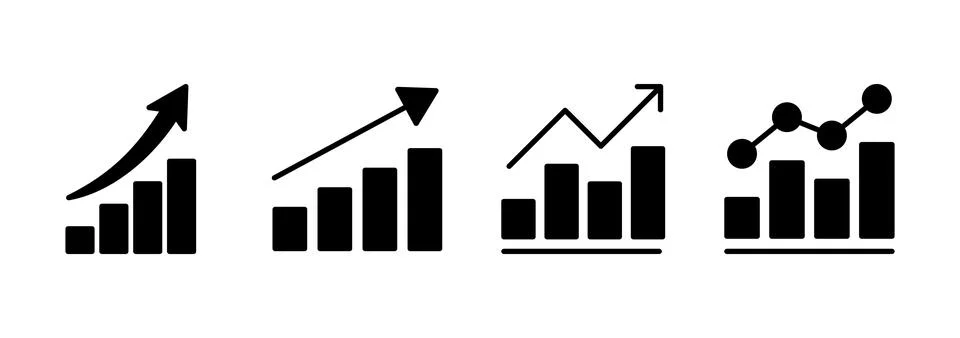 Growing graph icon vector. Chart sign and symbol. diagram icon Illustrazione stock