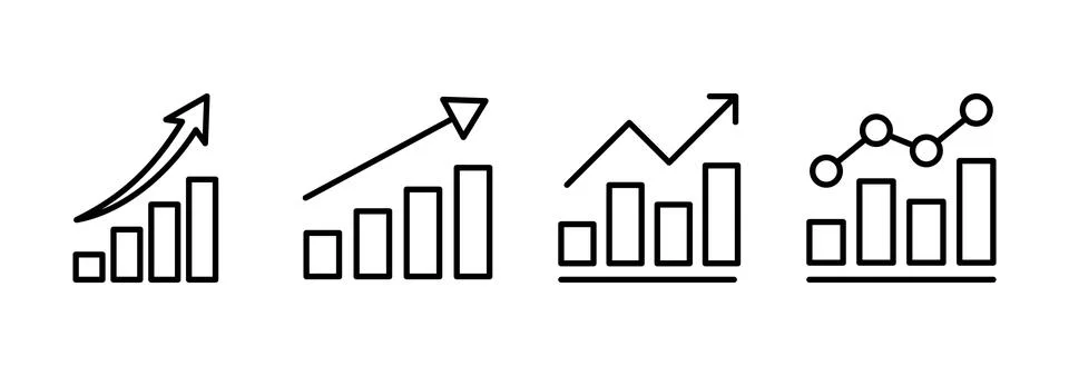 Growing graph icon vector. Chart sign and symbol. diagram icon Illustrazione stock