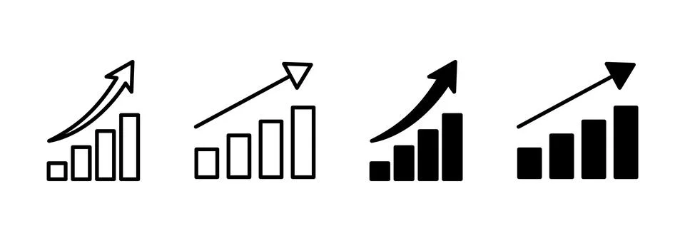 Growing graph icon vector. Chart sign and symbol. diagram icon Illustrazione stock