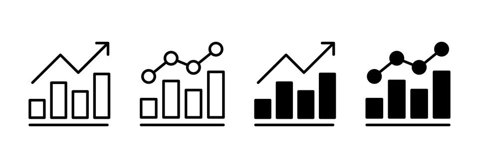Growing graph icon vector. Chart sign and symbol. diagram icon Illustrazione stock