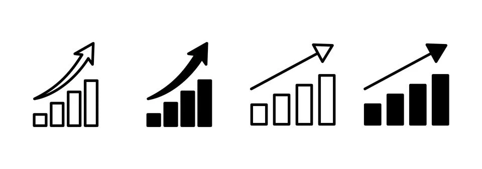 Growing graph icon vector. Chart sign and symbol. diagram icon Illustrazione stock