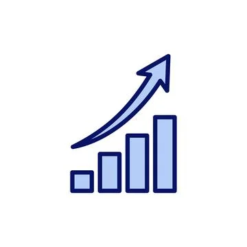 Growing graph icon vector. Chart sign and symbol. diagram icon Stock Illustration