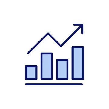Growing graph icon vector. Chart sign and symbol. diagram icon Illustrazione stock