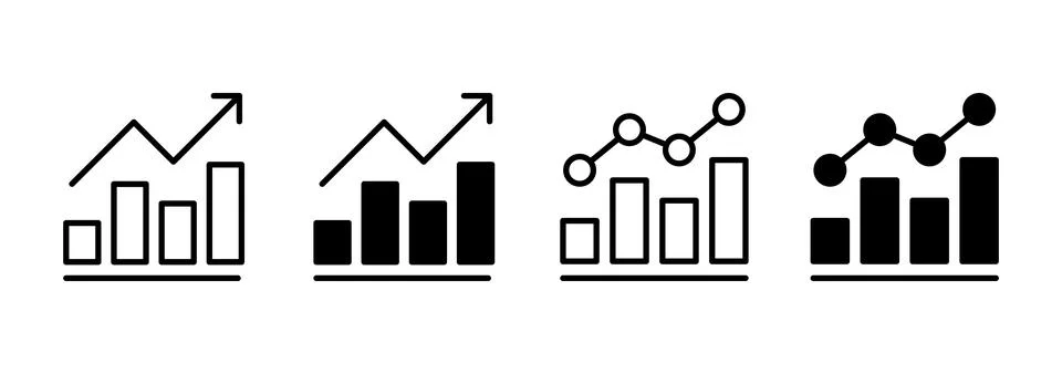 Growing graph icon vector. Chart sign and symbol. diagram icon Stock Illustration