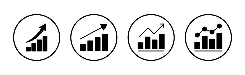 Growing graph icon vector. Chart sign and symbol. diagram icon Stock Illustration