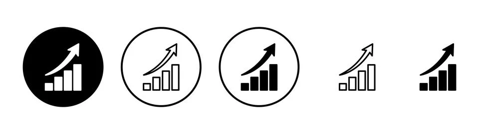 Growing graph icon vector. Chart sign and symbol. diagram icon Stock Illustration