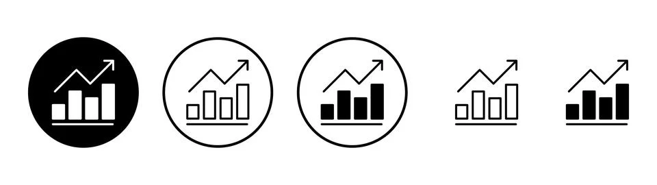 Growing graph icon vector. Chart sign and symbol. diagram icon Illustrazione stock